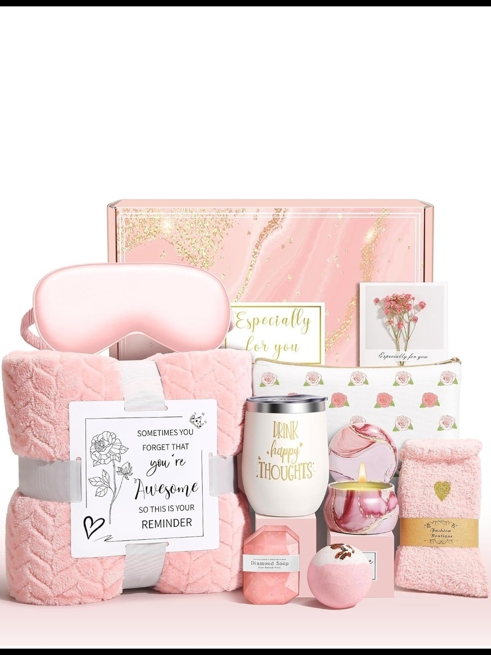 Spa Gift Set for Women - Pink Relaxation Bath & Body Gift